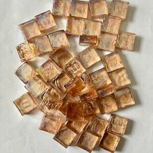 Peach Glass SQUARES for Mosaics, Crafts, or Home Decor